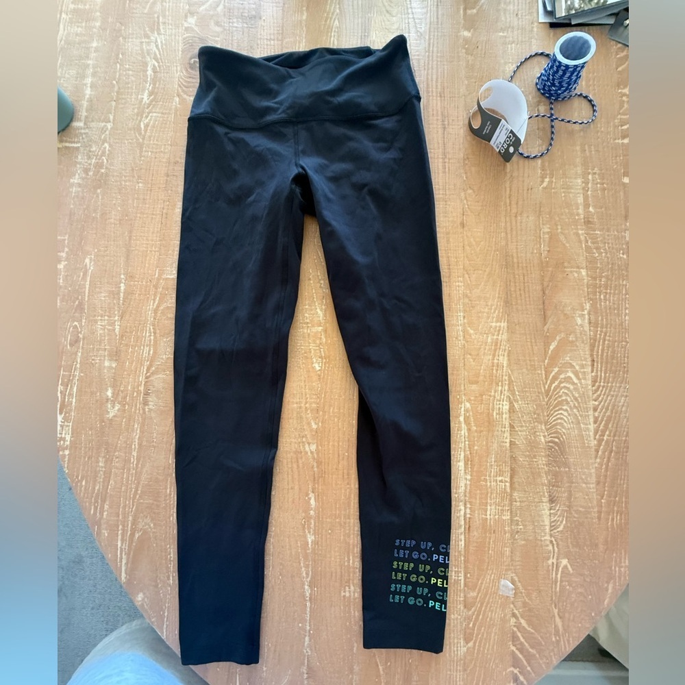Peloton Black Leggings with Green Accents